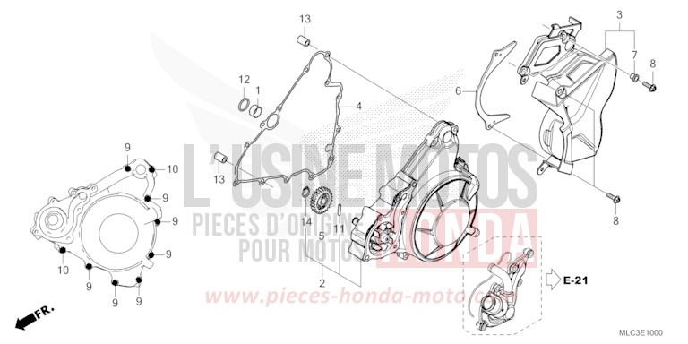 GENERATOR COVER/LEFT REAR COVER for Transalp 750 ROSS WHITE (NH196) from 2023